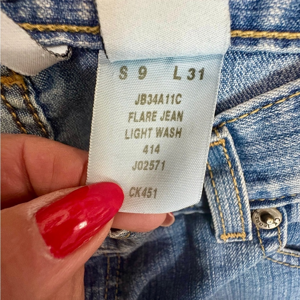Vintage Y2K Calvin Klein Jeans Light Wash Low Rise Flare Denim Size 9 Fits a 26 - Picture 6 of 12